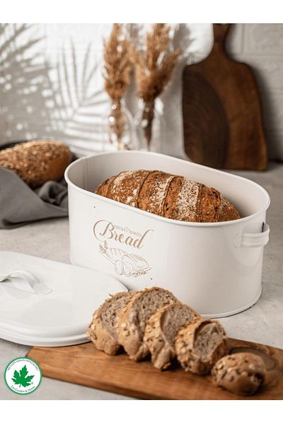 STOREMAX Metal Bread Bowl with Metal Lid (Bread Printed) Ln1022B Mhmtshop 1053513
