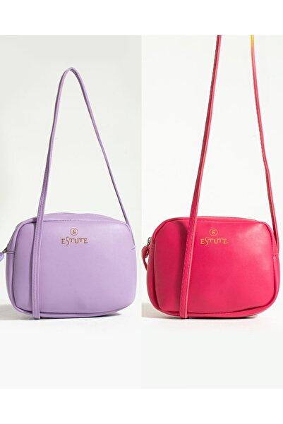 ESTUTE Kadın 2 Li Paket Çanta Çapraz Askılı Fermuarlı Ayarlanabilir askılı Ya...