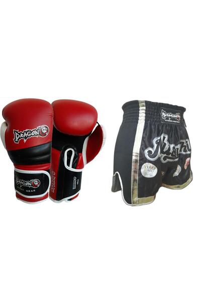 Dragondo قفازات الملاكمة Attack - 10 Oz Mt2019 شورت رياضي Muay Thai، مجموعة من قطعتين