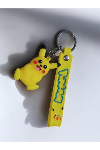 afezba Pokemon Pikachu Figürlü 3D Boyut Silikon Anahtarlık