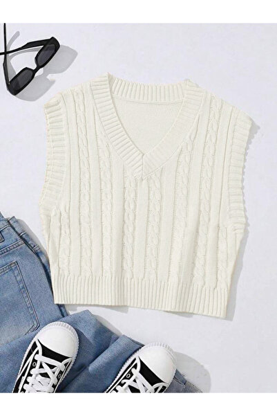 YUGA KNİTTİNG SAÇ ÖRGÜ TRİKO CROP KADIN SÜVETERİ