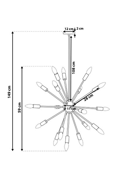 Art Galata Modern Kirpi avize 17'li