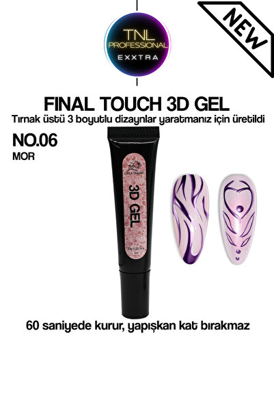 tnl professional 3d Jel Gel Mor Renk Nail Art Süsleme Jeli Tırnak Süsleme Gal...