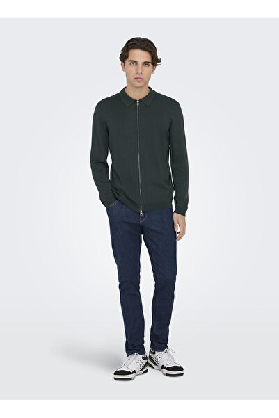 Only & Sons Yüksek Bel Dar Koyu Mavi Erkek Denim Pantolon ONSLOOM SLIM ONE GR...
