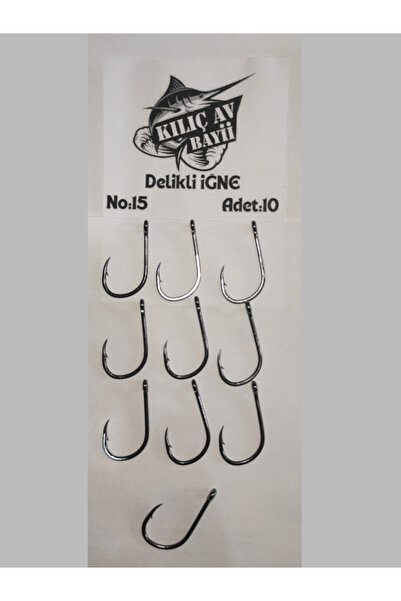 KILIÇ AV BAYİİ SELİM KILIÇ Delikli İğne 10 Adet 15 No Sazan,Sudak, Kızılkanat, Lüfer,Kefal , Palamut, Çinekop