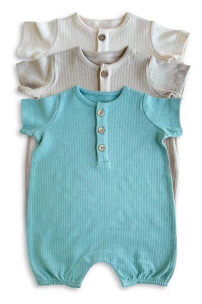 Stork Rito Unisex 3 Pieces - Short Sleeve and Snap Fastener Baby Bodysuit and Bodysuit Set