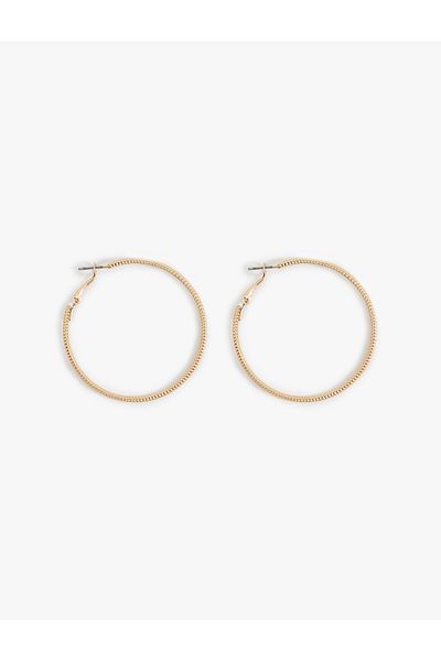 Koton Textured Steel Hoop Earrings