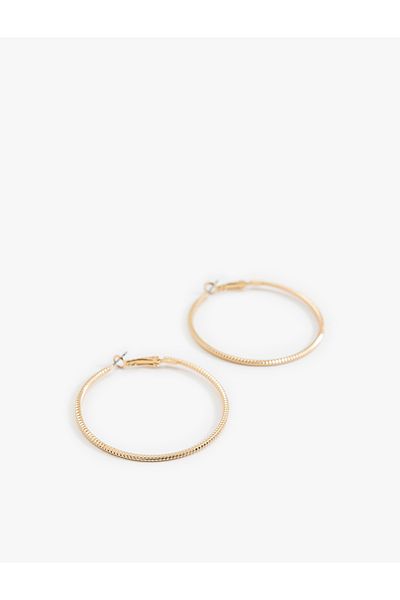 Koton Textured Steel Hoop Earrings