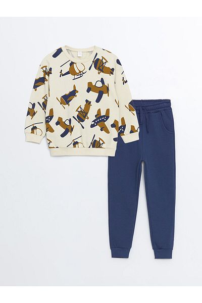 LC Waikiki Crew Neck Long Sleeve Baby Boy Sweatshirt and Sweatpants Set of 2