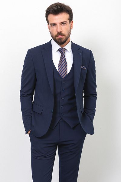 Mcr Duz Slim Fit Classic Men's Suit Navy Blue - 40772.21Y