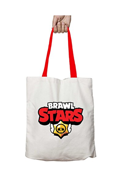 ART HEDİYE Red Handle Brawl Stars Font Washable Shoulder Bag