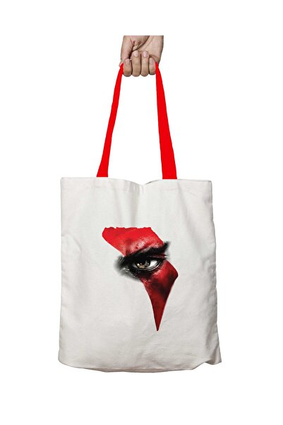 ART HEDİYE حقيبة كتف كراتوس إله الحرب قابلة للغسل بمقبض أحمر