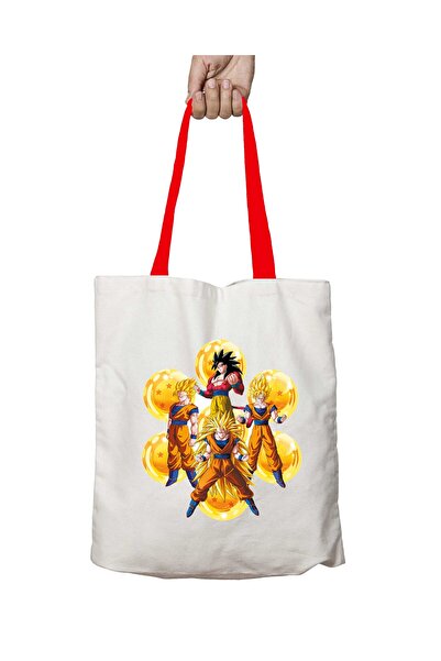ART HEDİYE حقيبة كتف Dragon Ball Goku u قابلة للغسل بمقبض أحمر