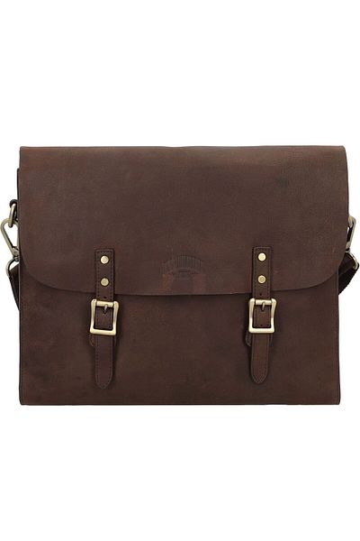 Klondike 1896 Brett Messenger Leder 38 cm Laptopfach