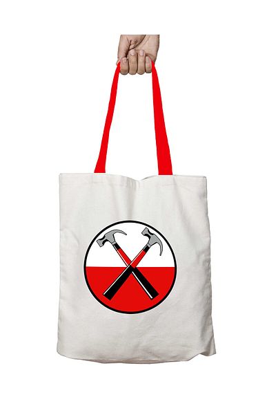 ART HEDİYE Pink Floyd Hammer Washable Shoulder Bag with Red Handles
