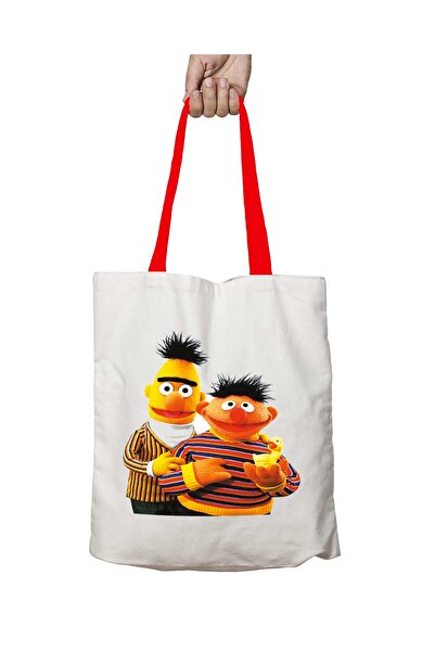 ART HEDİYE حقيبة كتف قابلة للغسل من Edi Büdü Sesame Street بمقبض أحمر