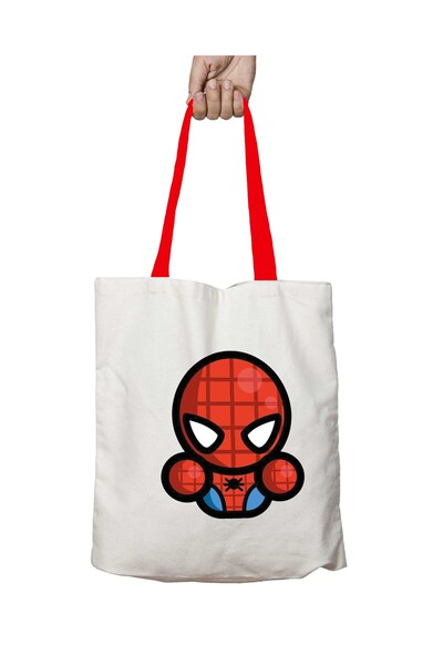 ART HEDİYE حقيبة كتف سيمبلر سبايدرمان بيتر باركر قابلة للغسل بمقبض أحمر