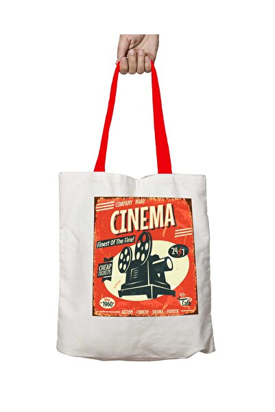 ART HEDİYE Red Handle Cinema Cinema Poster Washable Shoulder Bag