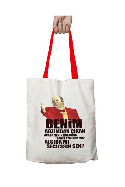 ART HEDİYE Red Handle Ismail Brother Leyla with Mecnun Washable Shoulder Bag