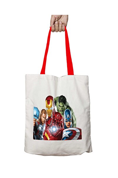 ART HEDİYE حقيبة كتف مارفل ثور هالك كابتن أمريكا حمراء قابلة للغسل
