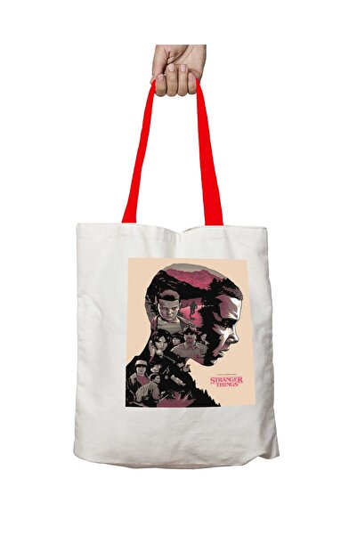 ART HEDİYE Stranger Things Thinking Background Washable Shoulder Bag with Red...
