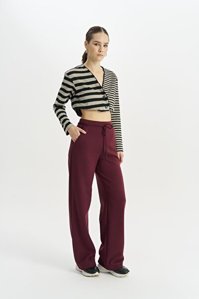 Naar Pantaloni de damă cu talie elastică, confortabili, cu picioare largi, cr...