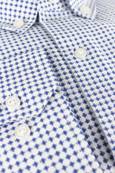 Varetta Men's White Large Size Long Sleeve Wide Cut Pocket Shirt
