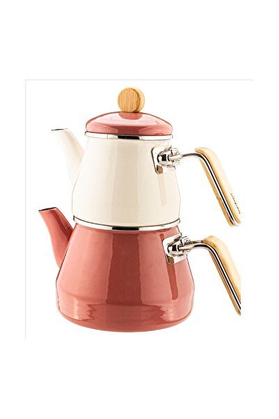 Bambum Lumino Bamboo Handled Enamel Teapot Set