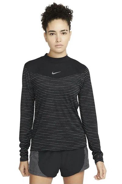 Nike Hanorac negru pentru alergare pentru femei Dri FIT Run Division