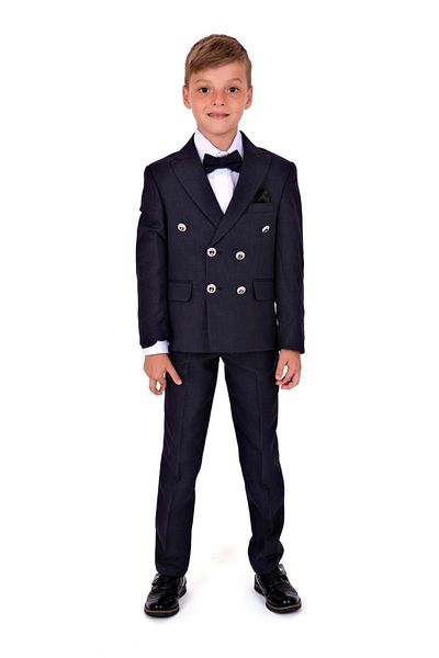 Mnk Baby&Kids Boy's Double Breasted Montero Suit - Italian Cut MNK5689 DARK BLUE