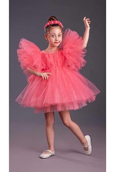 Mnk Baby&Kids Fustă Tutu Mâneci umflate Rochie de seară pentru fete încoronate Comotini MNK0582 FLORE de RODIA