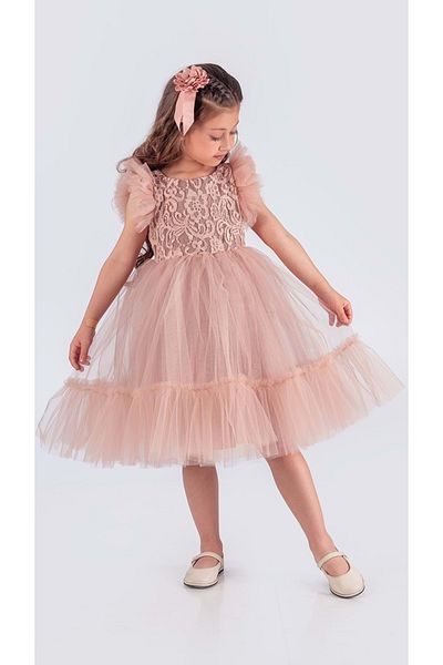 Mnk Baby&Kids Rochie Tutu Fata Dantela - MNK0591 PUDRA