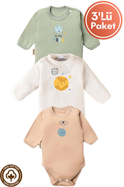 miniel organic Unisex 100% Organic Cotton to the Moon Printed 3-6-9-12 Months...