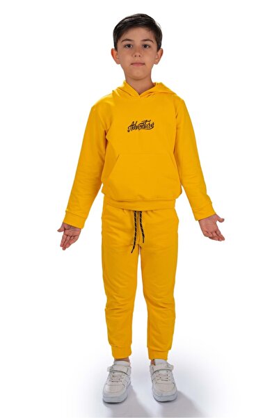 Minikadam Παιδική φόρμα Adventure Embroidery με κουκούλα με τσέπες καγκουρό M...