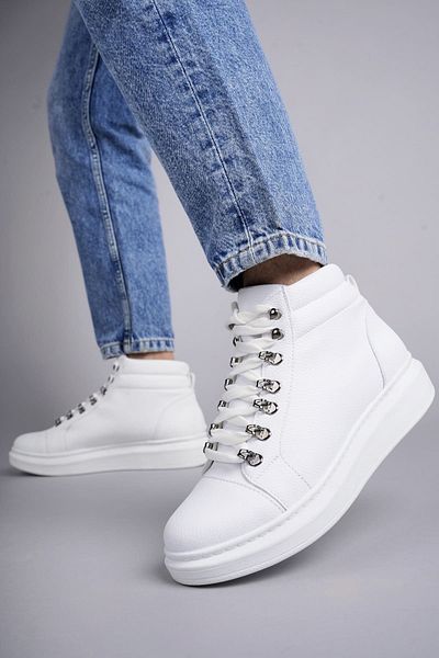 BZ Moda B206 Ottawa - Ανδρικά αθλητικά μποτάκια casual, κορδόνια και λευκά