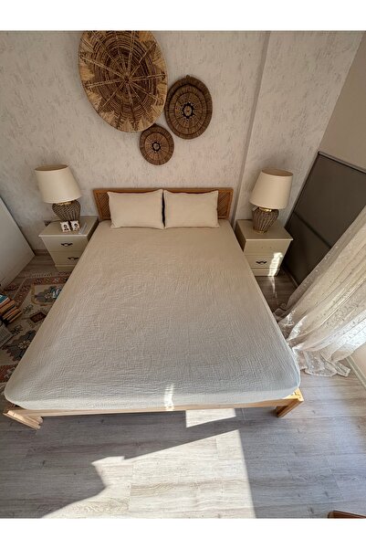 YASEMİNİNEVİ Double Muslin Sheet and Pillow Set - Elastic