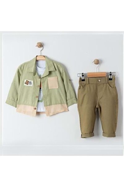 Mnk Baby&Kids قميص وبنطلون وتي شيرت مع جيوب، طقم للأولاد الرضع من 3 قطع MNK31...