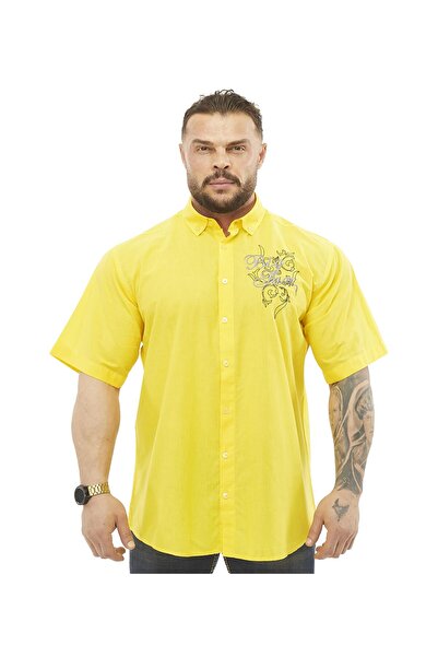 Big Sam Cămașă de vară supradimensionată din bumbac cu mânecă scurtă Big Sam ...