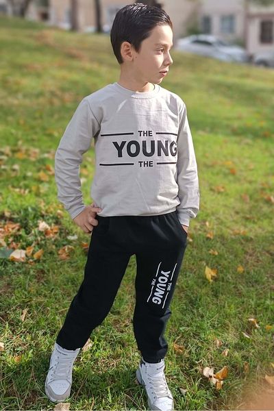 Mnk Baby&Kids Young 2 νημάτων εποχιακή παιδική φόρμα MNK0552 BEIGE