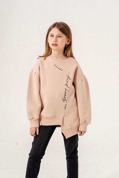 GİYİCEM Girl's Asymmetrical Three Thread Sweat