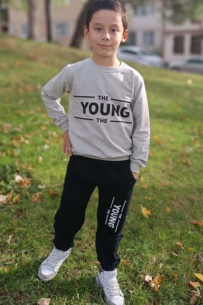 Mnk Baby&Kids Young 2 νημάτων εποχιακή παιδική φόρμα MNK0552 BEIGE