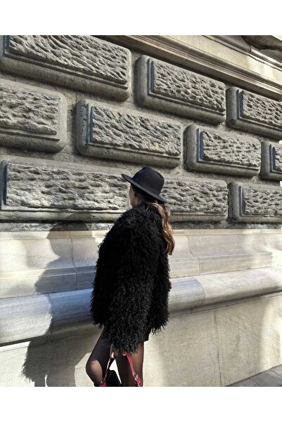 MODA DURAĞI Vizon Kısa Kürk Mont