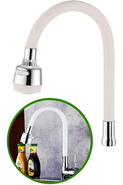 ByKax 2 Function White Spiral Tap - Colorful Silicone with Movable Head