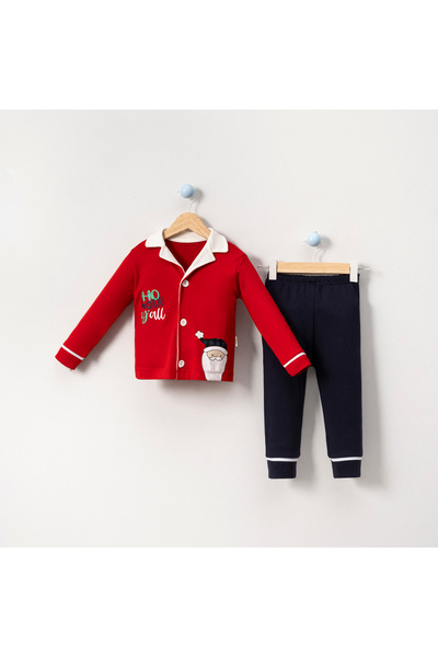 tinytrends Baby&Child Unisex 100% Cotton Bottom Top Pajamas Set Santa Claus Printed