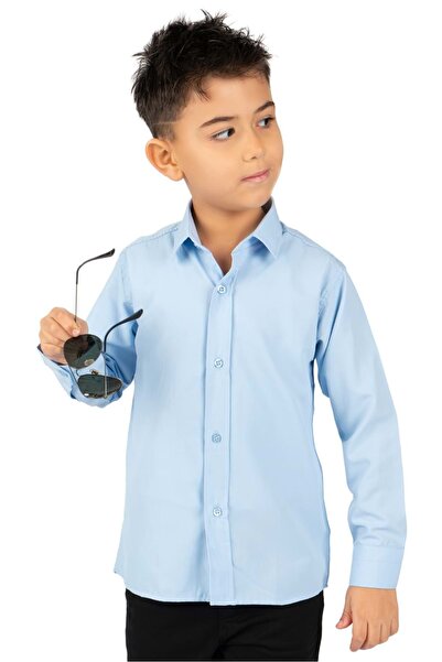 Mnk Baby&Kids Düz Renk Erkek Çocuk Gömlek MNK0575 MAVİ