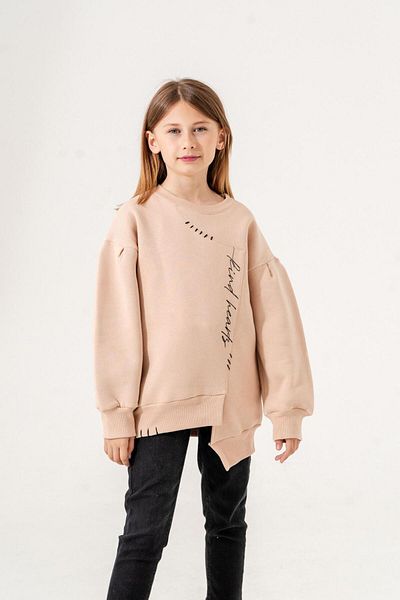 GİYİCEM Girl's Asymmetrical Three Thread Sweat