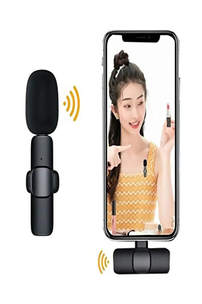 L'eDoren K8 Iphone Girişli Telefon Uyumlu Wireless Youtube Tiktok Yayın Kablosuz Yaka Mikrofonu