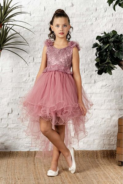 Mnk Baby&Kids Rochie de Seara Fata Passos Tutu Coada Lunga MNK0586 ROZ