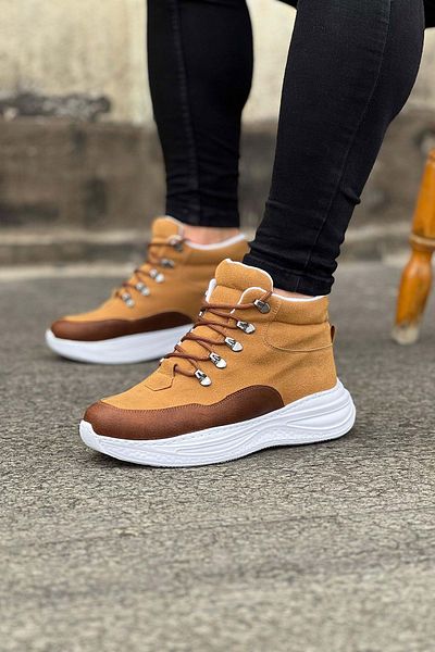 BZ Moda B035 Ανδρικές μπότες με ορθοπεδική σόλα και δέρμα σουέτ - Αδιάβροχες και ανθεκτικές στο κρύο, χειμερινές μπότες με κορδόνια - μαύρισμα