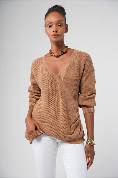 Hopoi Pulover casual de damă cu guler dublu HOP85011